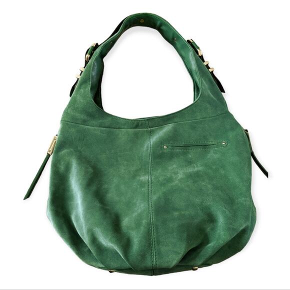 B. Makowsky Green Suede Hobo Shoulder Bag - Picture 2 of 11